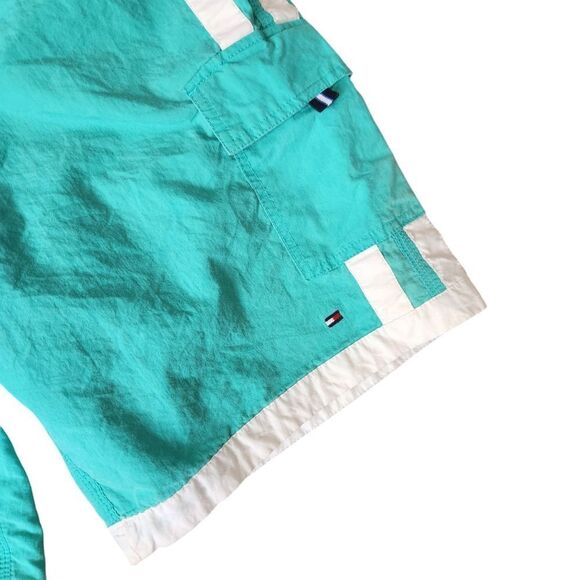 Tommy Hilfiger Swim Trunks Shorts Mens M Vintage Surfing Champion Spellout Blue - Picture 4 of 8